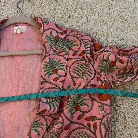 Kalakaari By Sagarika Onion Pink Printed & Embroidered Blazer Jacket Medium - Picture 7 of 8